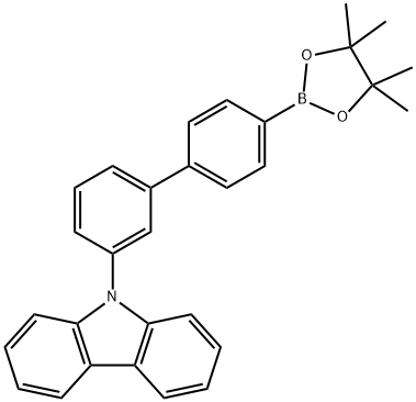 9-[4'-硼酸频那醇酯-[1,1'-联苯] -3-基]-9H-咔唑 结构式