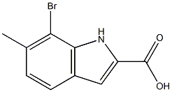 7-Bromo-6-methyl-1H-indole-2-carboxylic acid 化学構造式