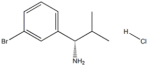 (S)-1-(3-溴苯基)-2-甲基丙烷-1-胺盐酸,1391451-61-8,结构式