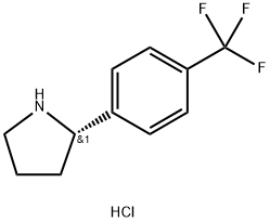 (R)-2-(4-(Trifluoromethyl)phenyl)pyrrolidine hydrochloride 结构式
