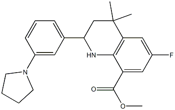 methyl 6-fluoro-4,4-dimethyl-2-(3-(pyrrolidin-1-yl)phenyl)-1,2,3,4-tetrahydroquinoline-8-carboxylate,1391610-33-5,结构式