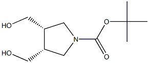 tert-butyl (3R,4S)-3,4-bis(hydroxymethyl)pyrrolidine-1-carboxylate, 1393732-25-6, 结构式