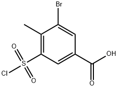 3-溴-5-(氯磺酰基)-4-甲基苯甲酸 结构式