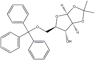 (3aS,5R,6R,6aS)-2,2-dimethyl-5-((trityloxy)methyl)tetrahydrofuro[2,3-d][1,3]dioxol-6-ol Struktur