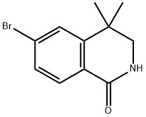 6-ブロモ-4,4-ジメチル-3,4-ジヒドロイソキノリン-1(2H)-オン 化学構造式