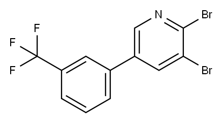 2,3-Dibromo-5-(3-trifluoromethylphenyl)pyridine Structure