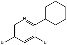 3,5-Dibromo-6-(cyclohexyl)pyridine 结构式