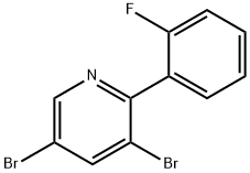 3,5-Dibromo-6-(2-fluorophenyl)pyridine 结构式
