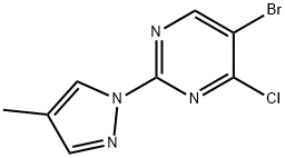 4-Chloro-5-bromo-2-(4-methyl-1H-pyrazol-1-yl)pyrimidine Structure
