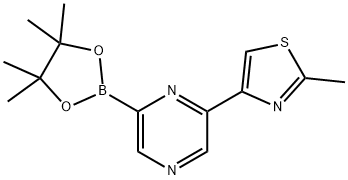 2-methyl-4-(6-(4,4,5,5-tetramethyl-1,3,2-dioxaborolan-2-yl)pyrazin-2-yl)thiazole 结构式