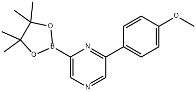 6-(4-Methoxyphenyl)pyrazine-2-boronic acid pinacol ester 结构式