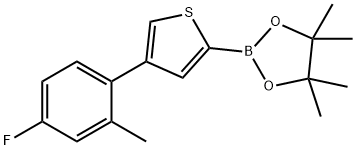 3-羟基-2,3-二甲基丁烷-2-基氢(4-(4-氟-2-甲基苯基)噻吩-2-基)硼酸酯, 1402227-74-0, 结构式