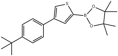 3-羟基-2,3-二甲基丁-2-基氢(4-(4-(叔丁基)苯基)噻吩-2-基)硼酸酯, 1402233-54-8, 结构式