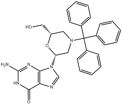 N-Trityl-morpholino guanine Structure