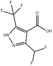 5-(difluoromethyl)-3-(trifluoromethyl)-1H-pyrazole-4-carboxylic acid, 1408069-28-2, 结构式