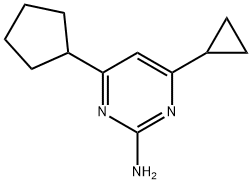 2-amino-4-(cyclopentyl)-6-cyclopropylpyrimidine Struktur