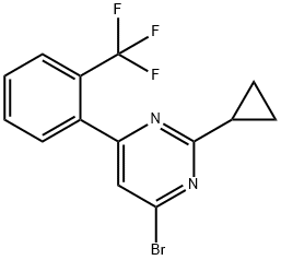 4-Bromo-2-cyclopropyl-6-(2-trifluoromethylphenyl)pyrimidine Struktur
