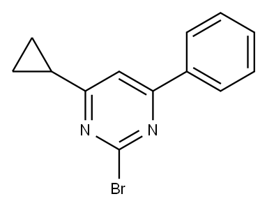 2-bromo-4-phenyl-6-cyclopropylpyrimidine, 1412955-75-9, 结构式