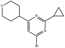 4-Bromo-2-cyclopropyl-6-(4-tetrahydropyranyl)pyrimidine|