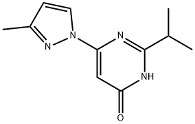 4-Hydroxy-2-(iso-propyl)-6-(1H-3-methylpyrozol-1-yl)pyrimidine Struktur