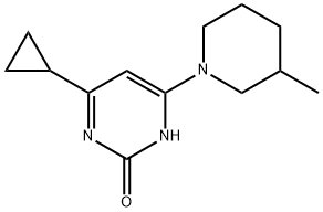 2-hydroxy-4-(3-methylpiperidin-1-yl)-6-cyclopropylpyrimidine, 1412959-17-1, 结构式