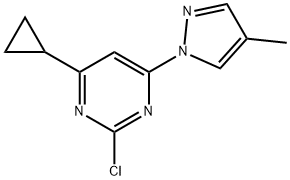 2-chloro-4-(1H-4-methylpyrozol-1-yl)-6-cyclopropylpyrimidine Structure