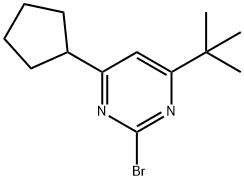 2-bromo-4-(cyclopentyl)-6-(tert-butyl)pyrimidine Structure