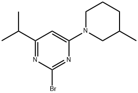 2-Bromo-4-(3-methylpiperidin-1-yl)-6-(iso-propyl)pyrimidine Struktur