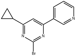 2-bromo-4-(pyridin-3-yl)-6-cyclopropylpyrimidine, 1412961-42-2, 结构式