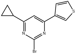 2-bromo-4-(3-thienyl)-6-cyclopropylpyrimidine,1412961-49-9,结构式