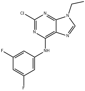 (2-Chloro-9-ethyl-9H-purin-6-yl)-(4,6-difluoro-pyridin-2-yl)-amine,1415016-26-0,结构式