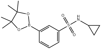 N-cyclopropyl-3-(4,4,5,5-tetramethyl-1,3,2-dioxaborolan-2-yl)benzenesulfonamide Struktur