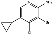 3-BROMO-4-CHLORO-5-CYCLOPROPYLPYRIDIN-2-AMINE 结构式
