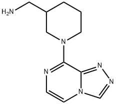 (1-{[1,2,4]triazolo[4,3-a]pyrazin-8-yl}piperidin-3-yl)methanamine 结构式