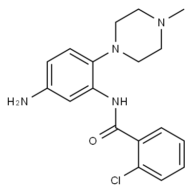 N-(5-amino-2-(4-methylpiperazin-1-yl)phenyl)-2-chlorobenzamide,1422390-00-8,结构式