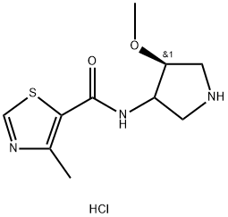 N-((4S)-4-甲氧基吡咯烷-3-基)-4-甲基噻唑-5-甲酰胺二盐酸盐, 1423017-82-6, 结构式