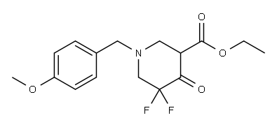 ethyl 5,5-difluoro-1-(4-methoxybenzyl)-4-oxopiperidine-3-carboxylate,1423027-26-2,结构式