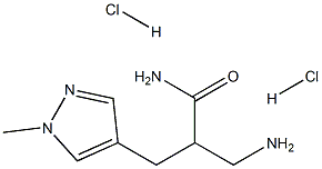 3-amino-2-[(1-methyl-1H-pyrazol-4-yl)methyl]propanamide dihydrochloride Struktur