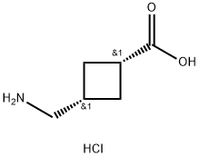 cis-(1s,3s)-3-(aminomethyl)cyclobutane-1-carboxylic acid hydrochloride, 1427319-42-3, 结构式