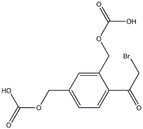 4-(bromoacetyl)-1,3-phenylene dimethyl biscarbonate Struktur