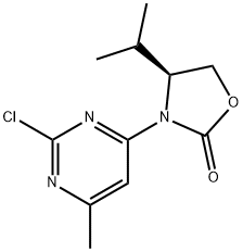 (S)-3-(2-氯-6-甲基-4-嘧啶基)-4-异丙基-2-噁唑烷酮,1429180-99-3,结构式