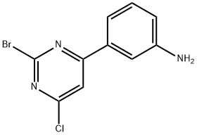2-Bromo-4-chloro-6-(3-aminophenyl)pyrimidine, 1434127-44-2, 结构式