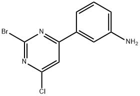 2-Bromo-4-chloro-6-(3-aminophenyl)pyrimidine 结构式
