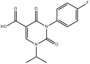 3-(4-FLUOROPHENYL)-1-ISOPROPYL-2,4-DIOXO-1,2,3,4-TETRAHYDROPYRIMIDINE- 5-CARBOXYLIC ACID 结构式