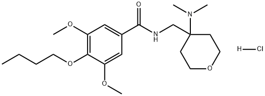Benzamide, 4-butoxy-N-[[4-(dimethylamino)tetrahydro-2H-pyran-4-yl]methyl]-3,5-dimethoxy-, hydrochloride (1:1) Structure