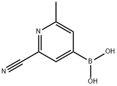 (2-氰基-6-甲基吡啶-4-基)硼酸 结构式