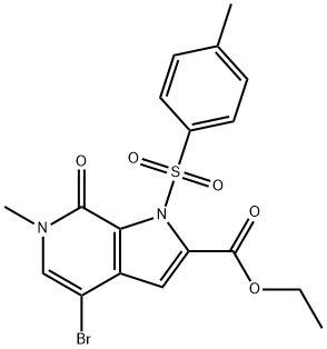 ethyl 4-bromo-6-methyl-7-oxo-1-tosyl-6,7-dihydro-1H-pyrrolo[2,3-c]pyridine-2-carboxylate Structure
