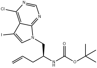 tert-butyl (S)-(1-(4-chloro-5-iodo-7H-pyrrolo[2,3-d]pyrimidin-7-yl)pent-4-en-2-yl)carbamate|叔丁基-(4-氯-5-碘-7H-吡咯[2,3-D]嘧啶-7-基)戊基-4-烯-2-基)氨基甲酸酯