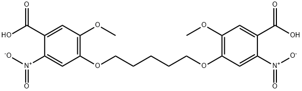 4-[5-(4-CARBOXY-2-METHOXY-5-NITROPHENOXY)PENTOXY]-5-METHOXY-2-NITROBENZOIC ACID, 145325-48-0, 结构式
