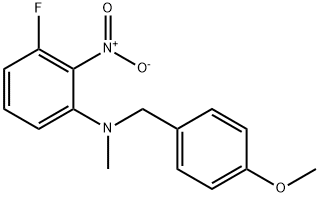 3-氟-N-(4-甲氧基苄基)-N-甲基-2-硝基苯胺,1458569-16-8,结构式